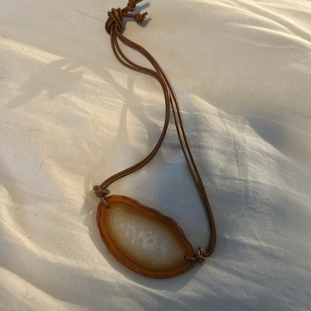 Leather Agate choker